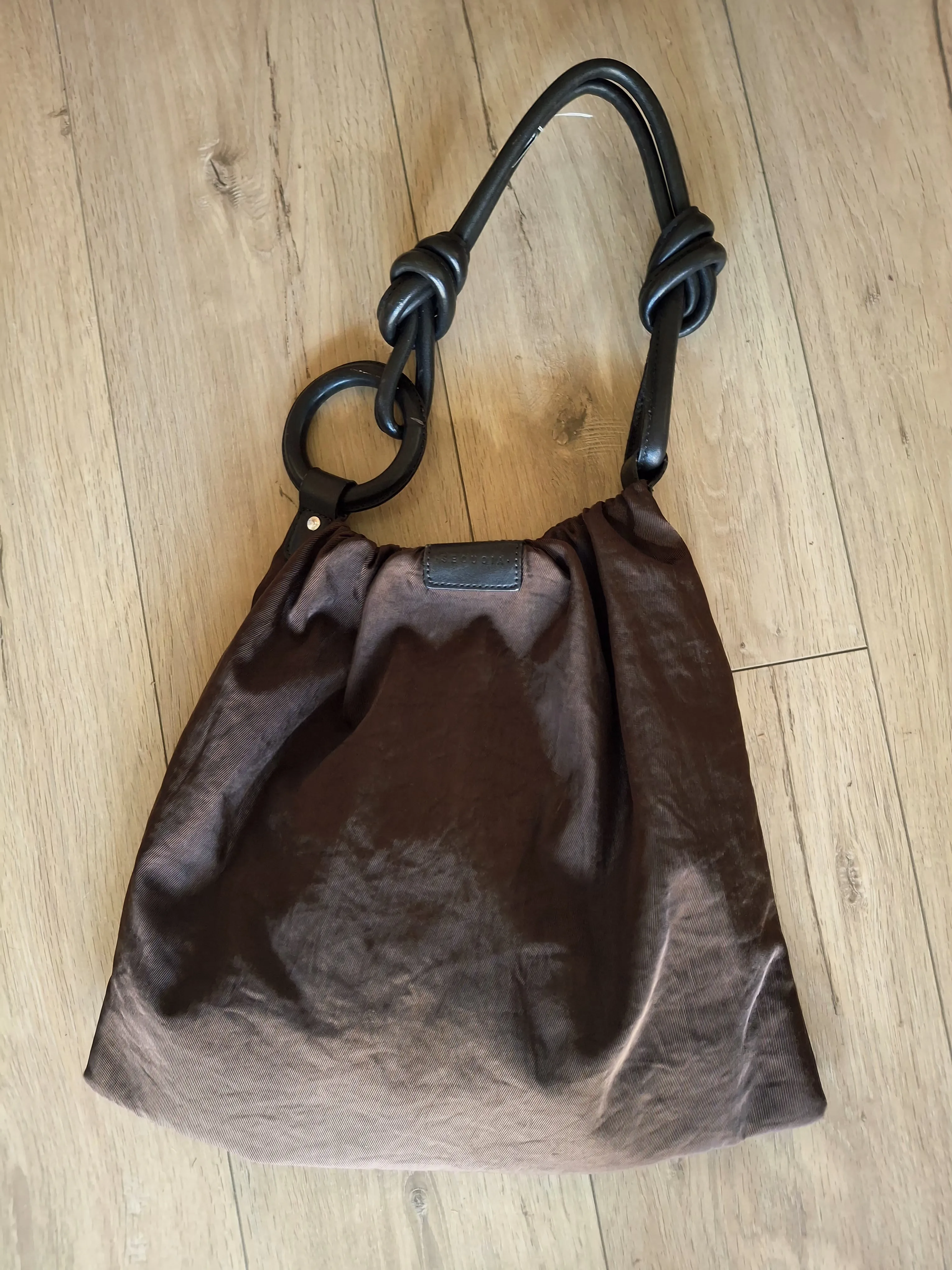 SEQUOIA Sac toile et cuir marron