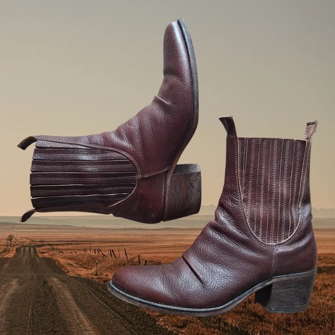 MOMA Boots santiags cuir marron