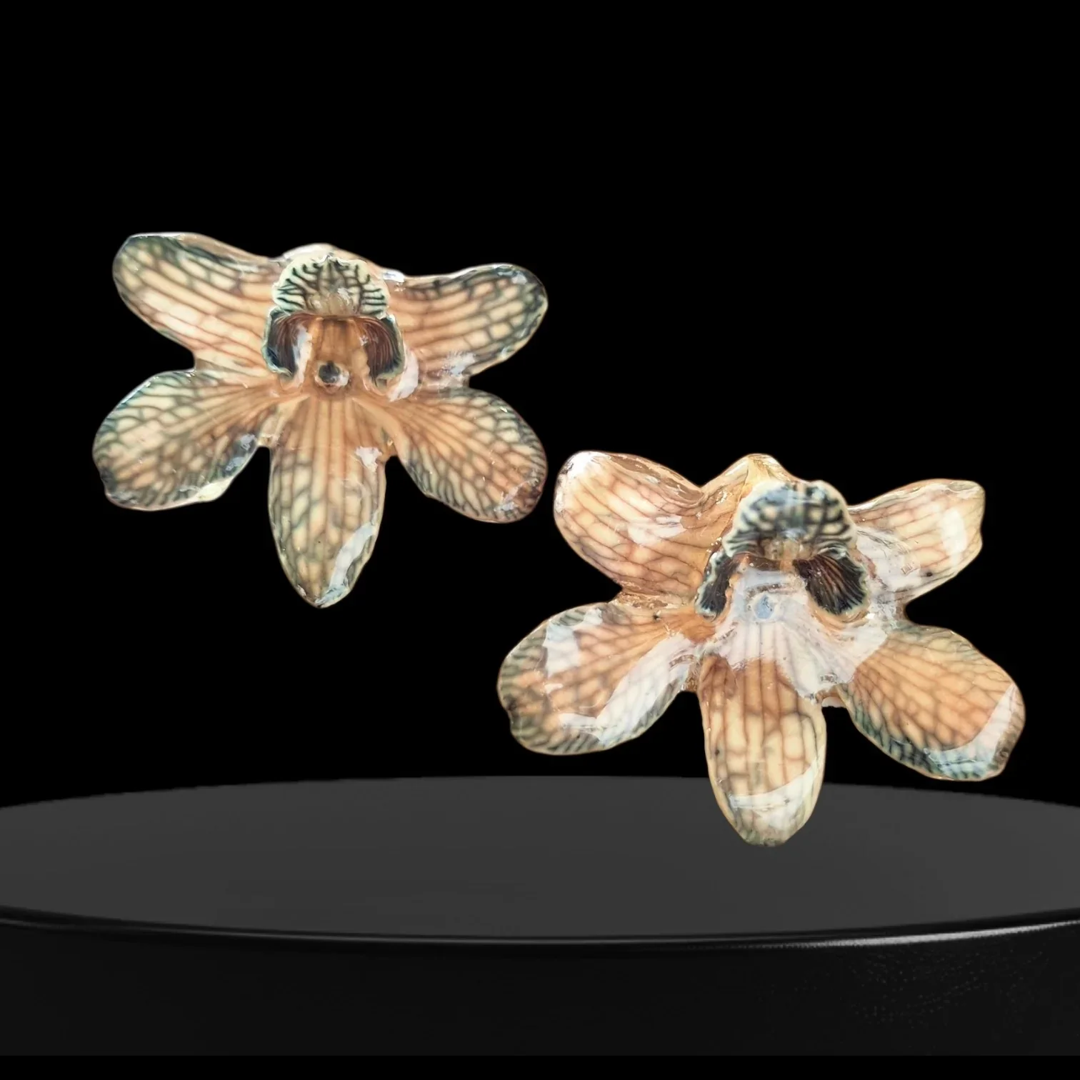 Pièce Clips d'oreilles Orchidées véritables