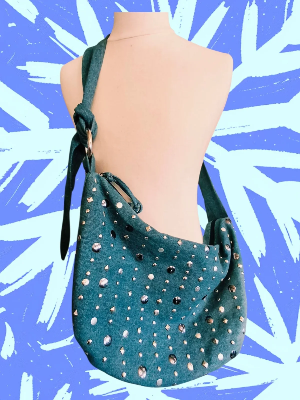 Pièce Sac bandoulière jean à clous