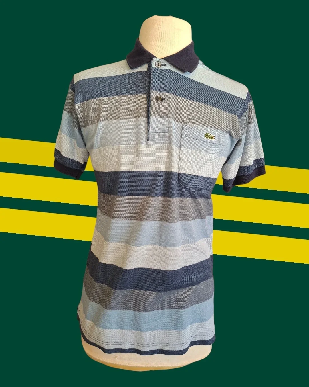 LACOSTE Polo rayé bleu homme Lacoste